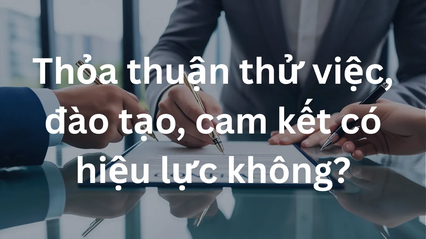 Thỏa thuận thử việc, đào tạo, cam kết có hiệu lực không?
