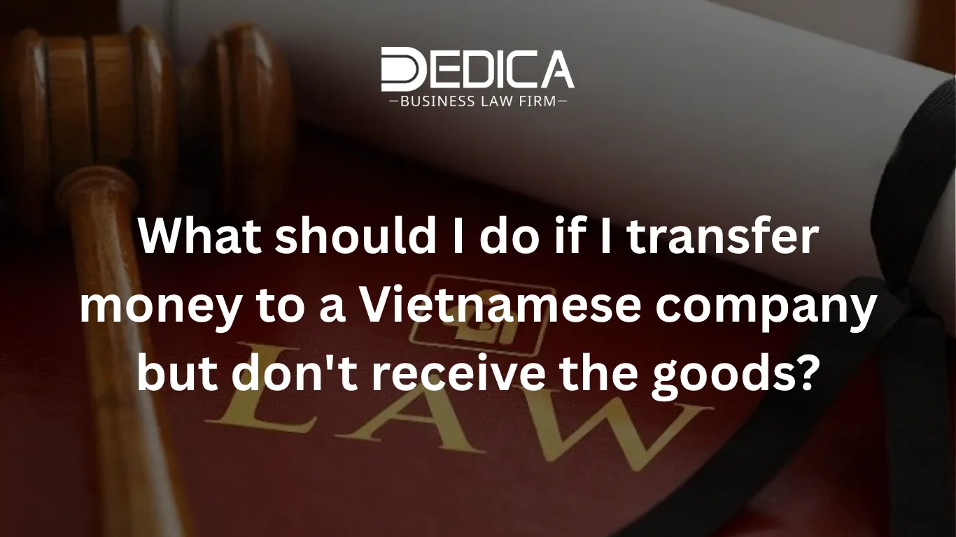 What should I do if I transfer money to a Vietnamese company but don't receive the goods?