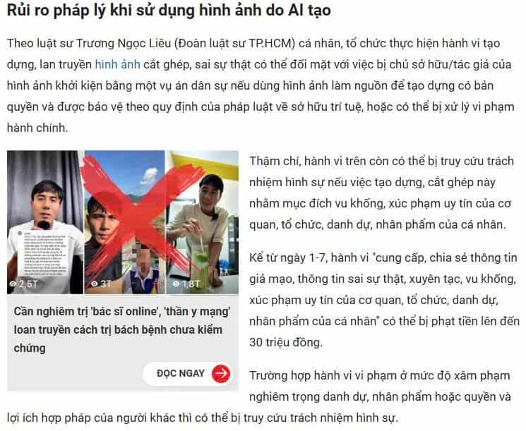 Cảnh báo nguy cơ vi phạm pháp luật khi dùng AI dựng ảnh vụ án
