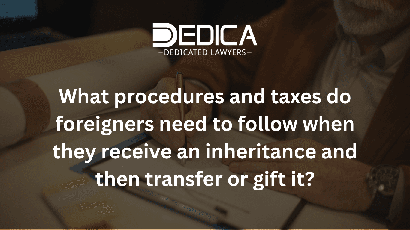 What procedures and taxes apply when a foreigner inherits property in Vietnam and then sells or gifts it?